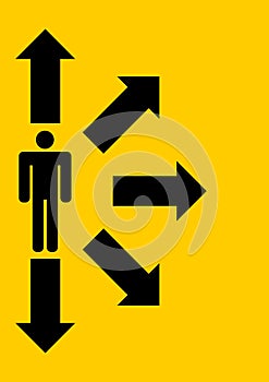 Businessman choosing direction