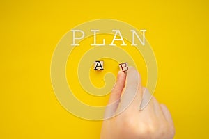 Businessman choosing plan B. The concept of choice, decision making.