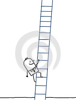 Businessman climbing up