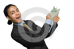 Businessman with clipboard