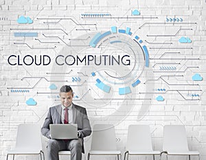 Businessman Cloud Computing Graphic Concept photo