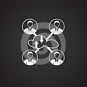 Businessman cloud data on black background