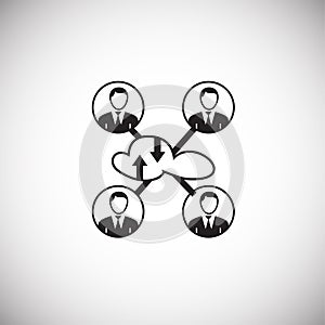 Businessman cloud data on white background