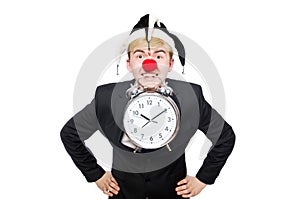 Businessman clown in funny concept isolated