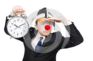 Businessman clown in funny concept isolated