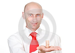 Businessman with coins