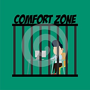 Businessman are in a comfort zone