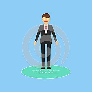 Businessman in comfort zone