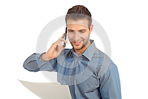 Businessman communication with mobile phone and do