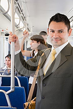 Businessman commuting