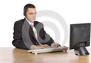 Businessman at the computer