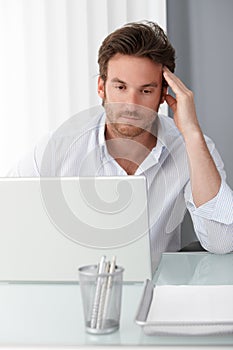 Businessman concentrating on computer work