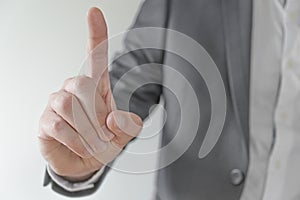 Businessman concept finger pressing and pointing innovation