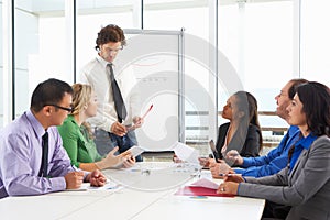 Businessman Conducting Meeting In Boardroom