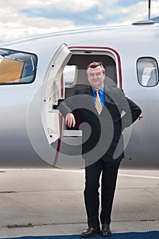 Businessman at Corporate Jet