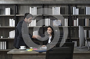 Businessman couples are consulting in the office