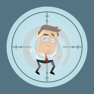 Businessman in crosshairs cartoon clipart