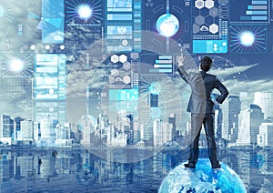 The businessman in data mining concept