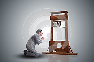 Businessman in deadline concept with guillotine