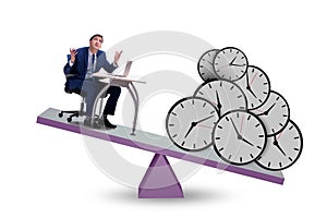 Businessman in deadline and time pressure concept