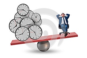 Businessman in deadline and time pressure concept