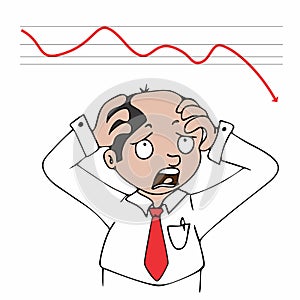 Businessman and declining share