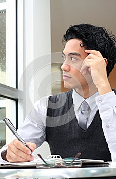 Businessman with a diarybook