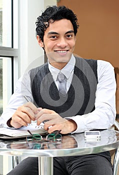 Businessman with a diarybook