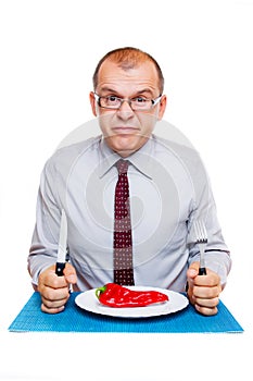 Businessman on a diet