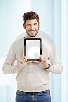 Businessman with digital tablet