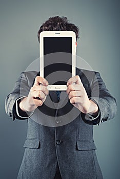 Businessman and digital tablet