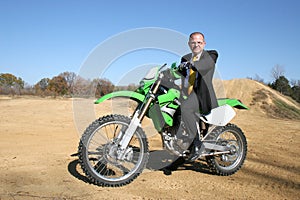 Businessman on Dirt Bike