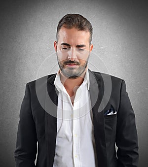 Businessman discouraged