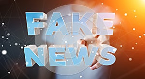 Businessman discovering fake news information 3D rendering