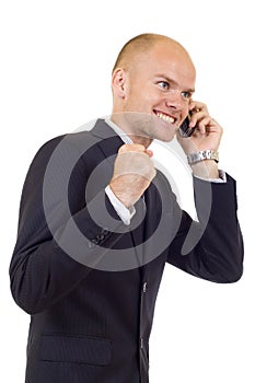 Businessman discussing on a cell phone