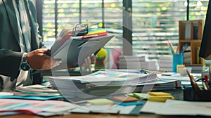 The businessman with documents.AI generated image