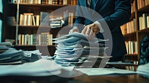 The Businessman with Documents.AI generated image