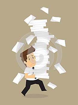 Businessman documents work hard