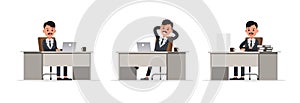 Businessman doing different gestures. Character vector design. no19