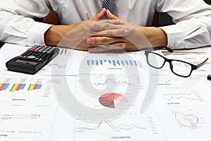 Businessman doing market plan finance