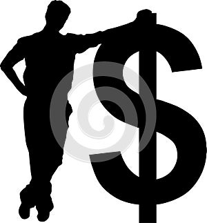 Businessman with dollar sign