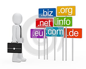 Businessman domain signboards photo