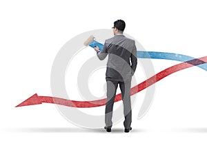 Businessman drawing charts in forecasting concept