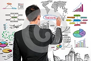 Businessman drawing modern business concept