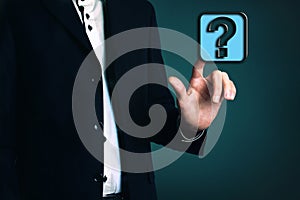 Businessman drawing Question Mark concept