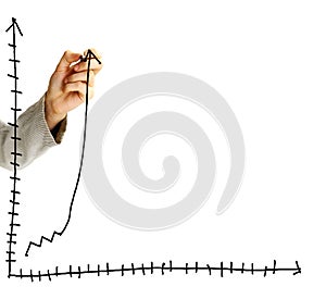 Businessman draws a graph