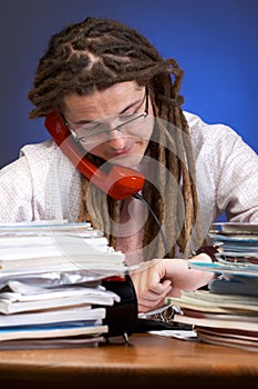 Businessman with dreadlocks