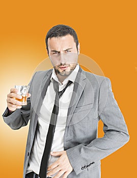 Businessman drink alchool