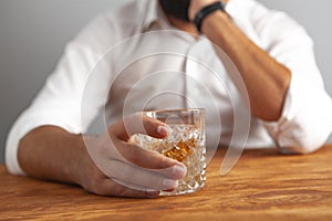 Businessman drink alcohol addiction