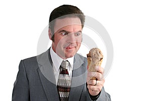 Businessman Drooling For Ice Cream photo